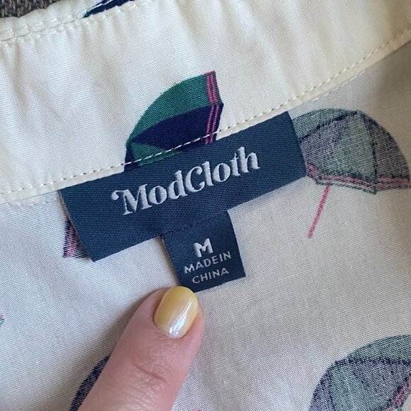 Modcloth Community Brunch Dress in Ivory Umbrella - Picture 8 of 10